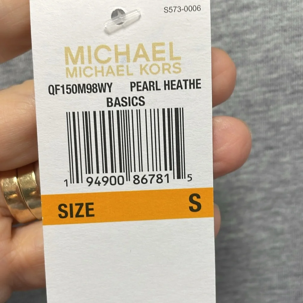 Michael Michael Kors Pearl Heather Ruched Shoulders Lightweight Sweatshirt S NWT